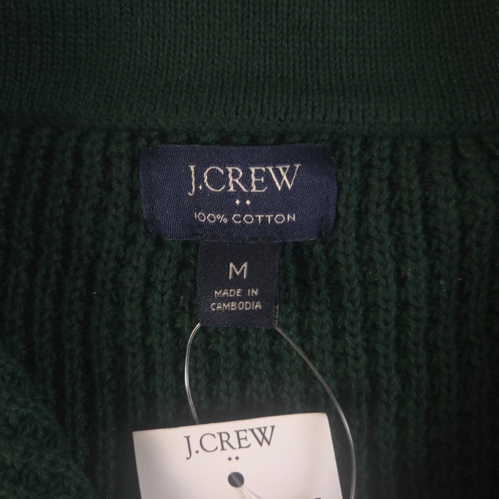 J.Crew Sweater Mens Medium Waffle Knit 1/2 Zip Pullover Cotton Mock Neck NEW $90 - Picture 3 of 10